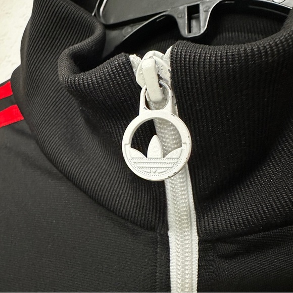 Adidas Black Track Jacket with Red Stripes - Picture 5 of 7